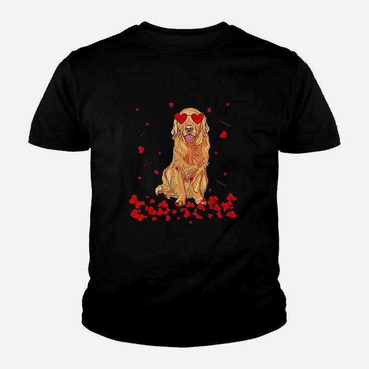 Golden Retriever Heart Valentines Day Gift Dog Dad Kid T-Shirt