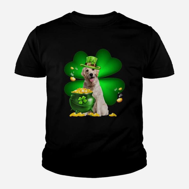 Golden Retriever Shamrock St Patricks Day Irish Great Dog Lovers Kid T-Shirt