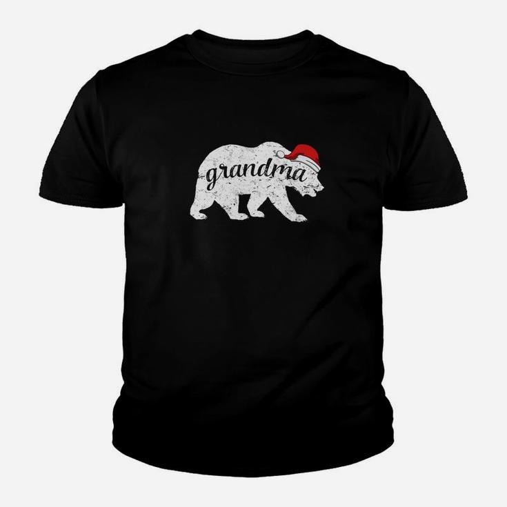 Grandma Bear Christmas Santa Hat Kid T-Shirt