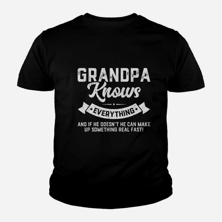 Grandpa Knows Everything 60th Gift Funny Fathers Day Kid T-Shirt