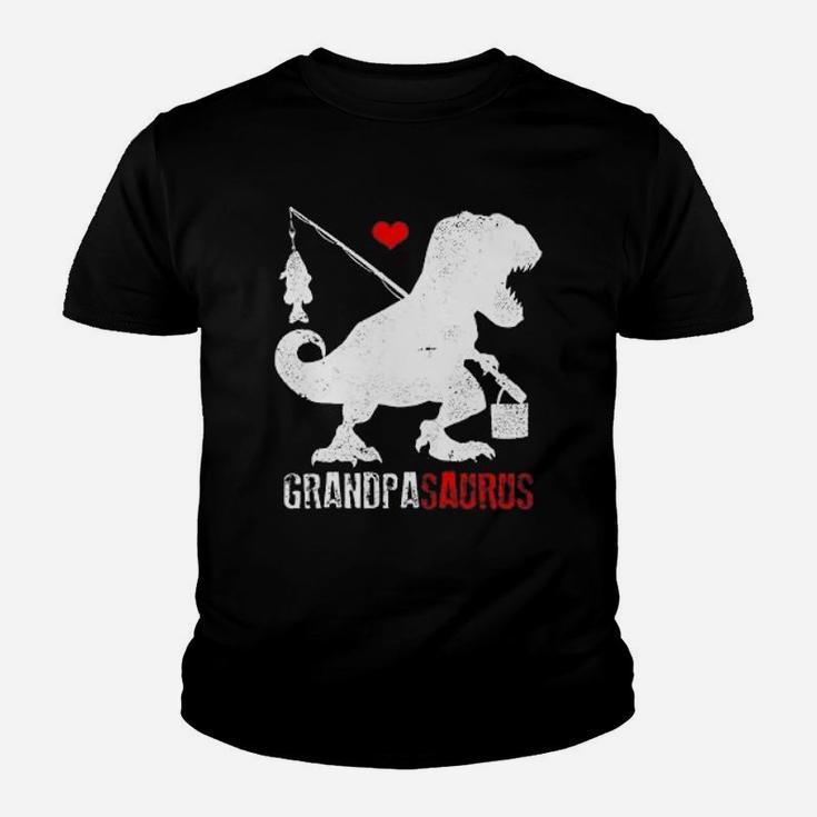 Mens Grandpasaurus Rex Tshirt Funny Papa Saurus Dino Fishing Gift