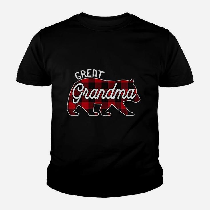 Great Grandma Bear Red Buffalo Plaid Family Kid T-Shirt
