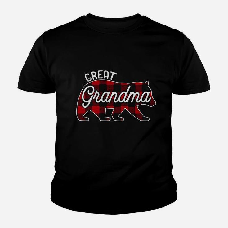 Great Grandma Bear Red Buffalo Plaid Matching Family Kid T-Shirt