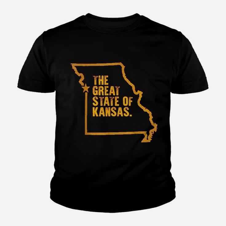 Great State Of Kansas Vintage Missouri Map Funny Kid T-Shirt