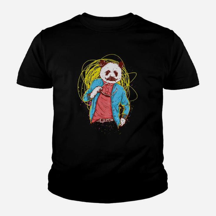 Gruseliges Clown-Design Herren Kinder Tshirt in Schwarz, Halloween-Stil