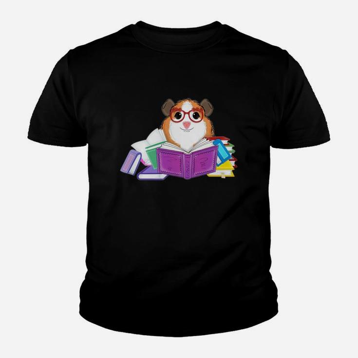 Guinea Pig Book Nerd Love Reading Glasses Funny Gift Kid T-Shirt