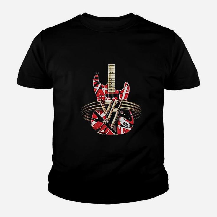 Guitar Retro Style Gift For Guitarist Red Guitar Kid T-Shirt
