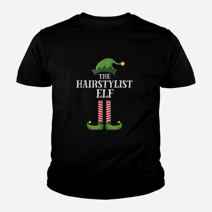 Hairstylist Elf Matching Family Group Christmas Party Kid T-Shirt