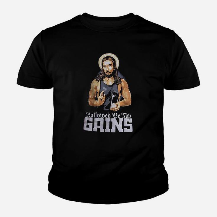 Hallowed Be Thy Gains Unisex Funny Gym T-shirt For Work Out - Canada