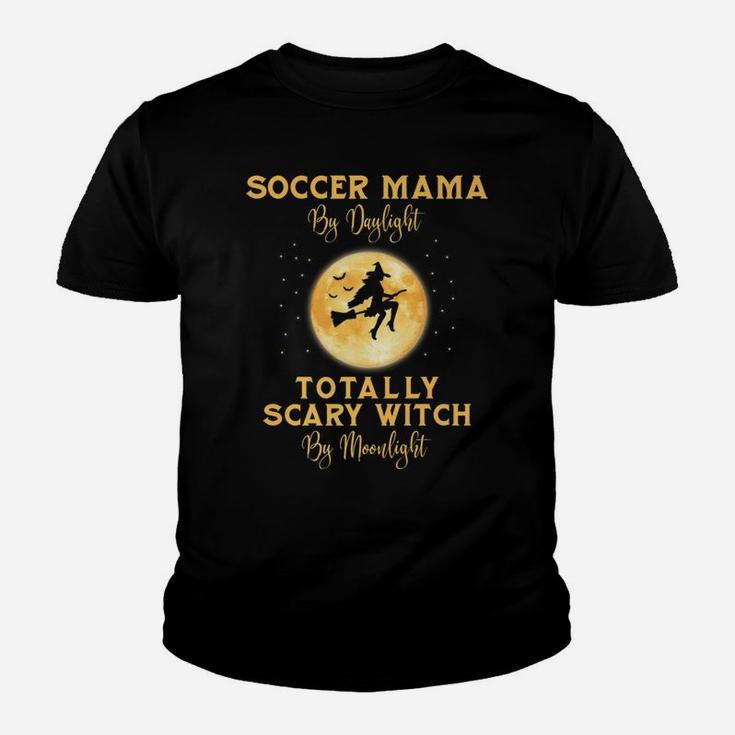 Halloween Soccer Mama Mom Funny Witch Kid T-Shirt