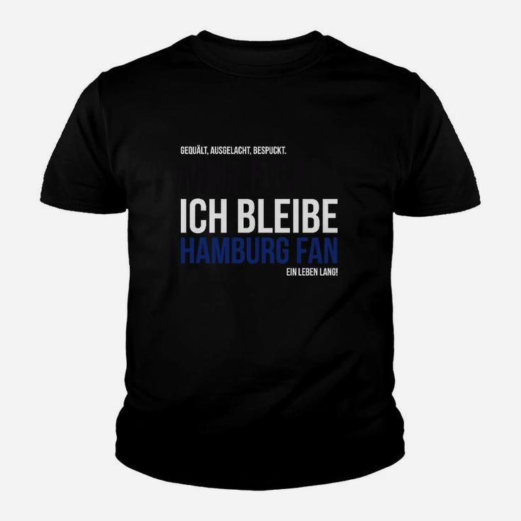 Hamburg Fan Kinder Tshirt in Schwarz, Ein Leben lang Treuebekundung