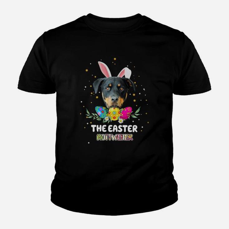 Happy Easter Cute Bunny Rottweiler Great Gift For Dog Lovers Kid T-Shirt