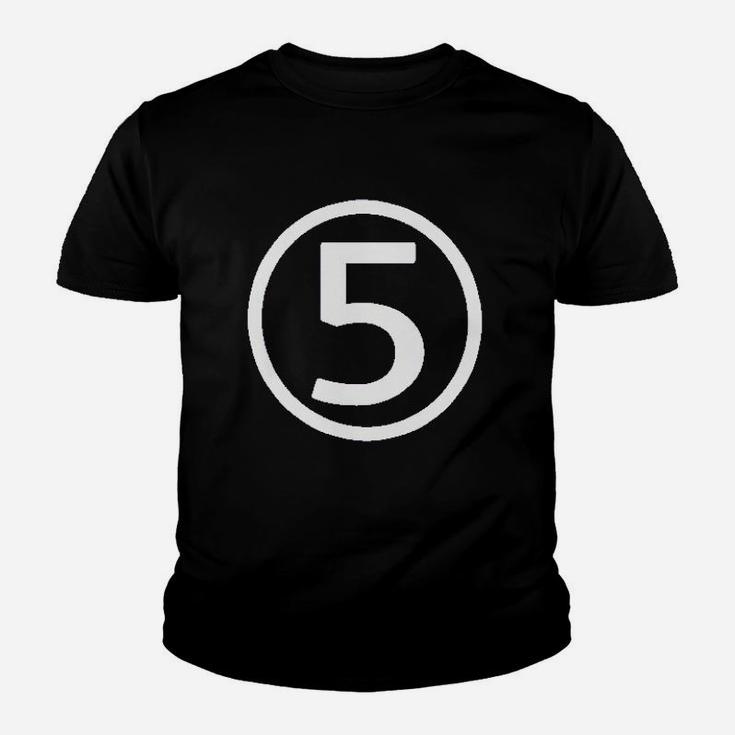 Happy Family Clothing Fifth Birthday Modern Circle Number Five Kid T-Shirt