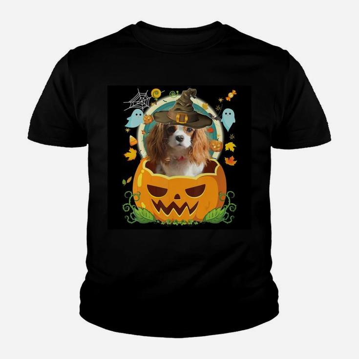 Happy Halloween Pumpkin Cavalier King Charles Spaniel Dog Kid T-Shirt