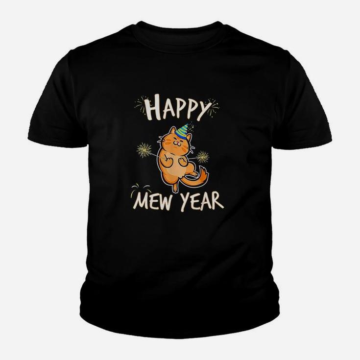 Happy Mew Year Funny Cat New Years Eve Party Supplies Kid T-Shirt