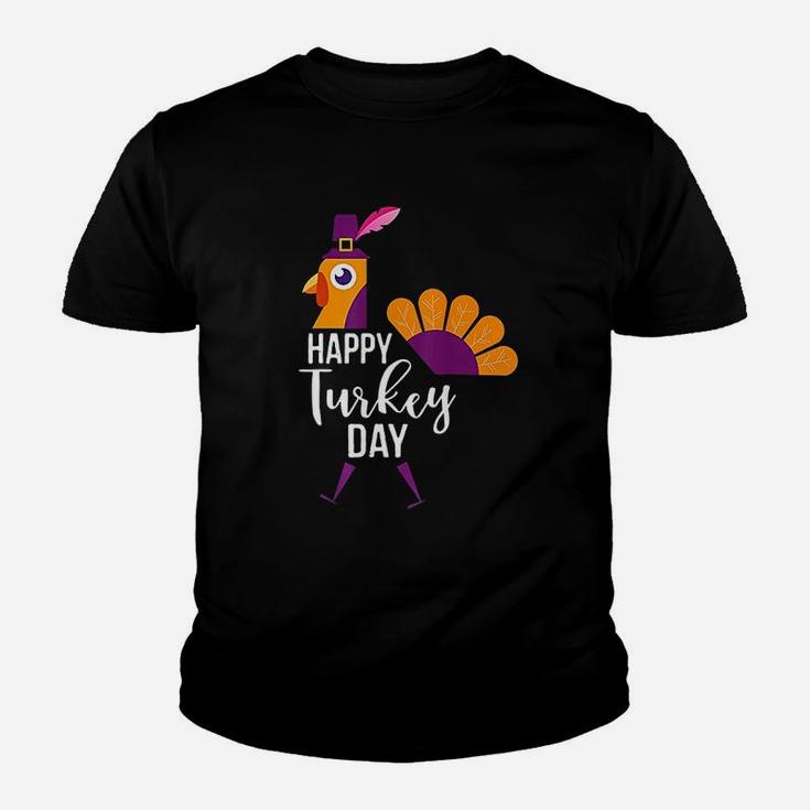 Happy Turkey Day Funny Thanksgiving Holiday Gift Kid T-Shirt