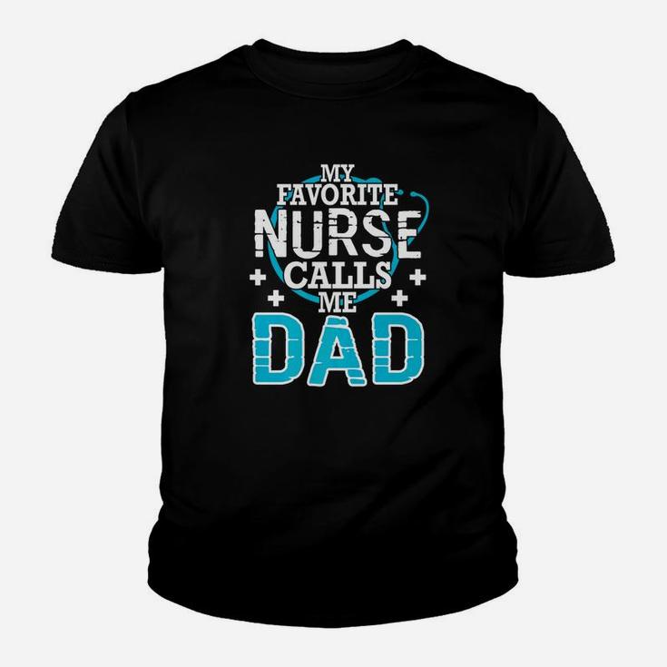 Heartbeat My Favorite Nurse Calls Me Dad Happy Father Shirt Kid T-Shirt