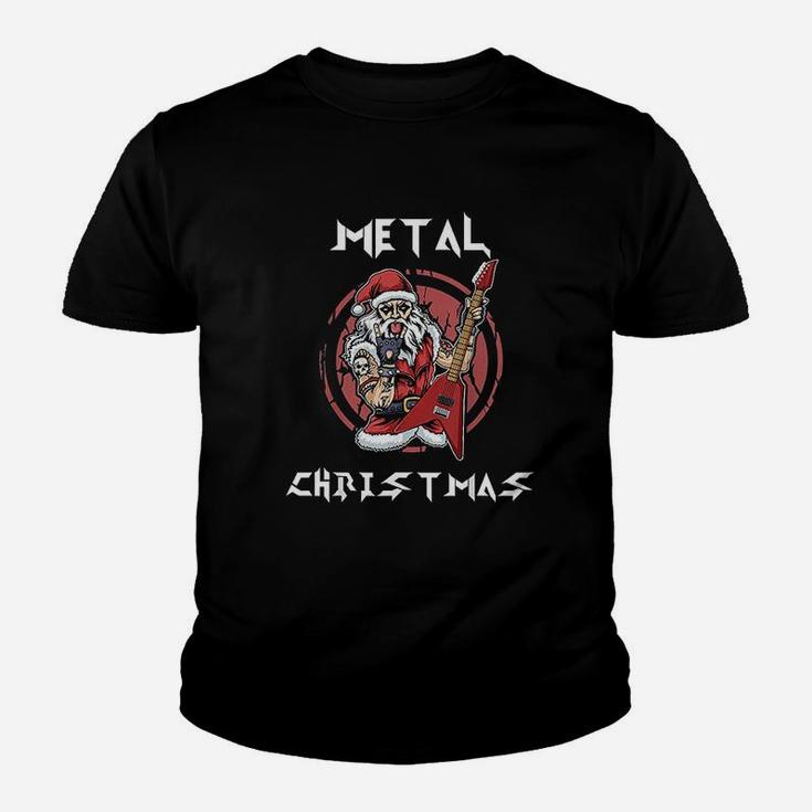 Heavy Metal Christmas Metalhead Santa Rock Horns Death Metal Kid T-Shirt