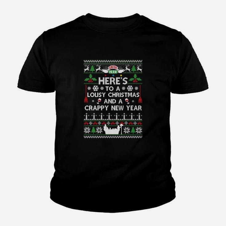 Here's To A Lousy Christmas And A Crappy New Year Ugly Christmas Kid T-Shirt