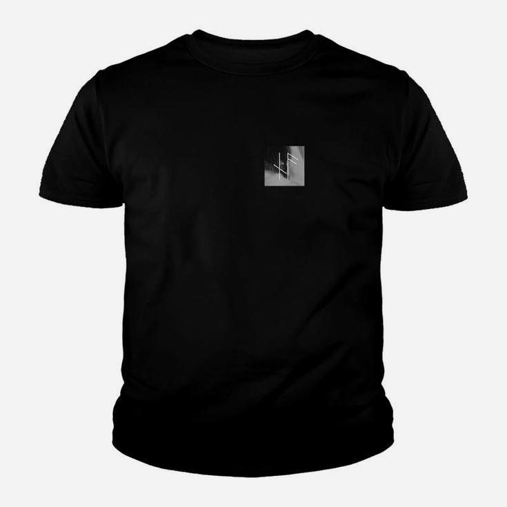 Herren Basic Schwarz Kinder Tshirt mit Logo-Design, Stilvolles Freizeitshirt