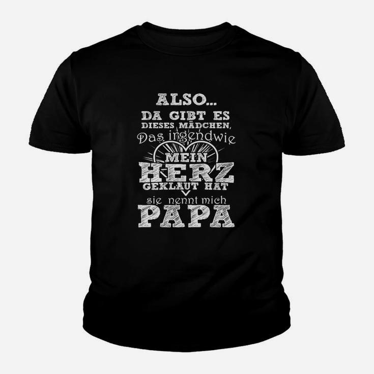 Herren Kinder Tshirt Mein Herz gehört Papa, Aufdruck für Vatertag