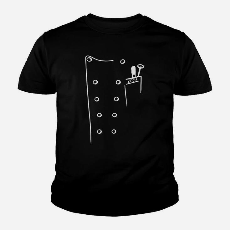 Herren Kinder Tshirt Schwarz mit Minimalistischem Taschenbillard-Design