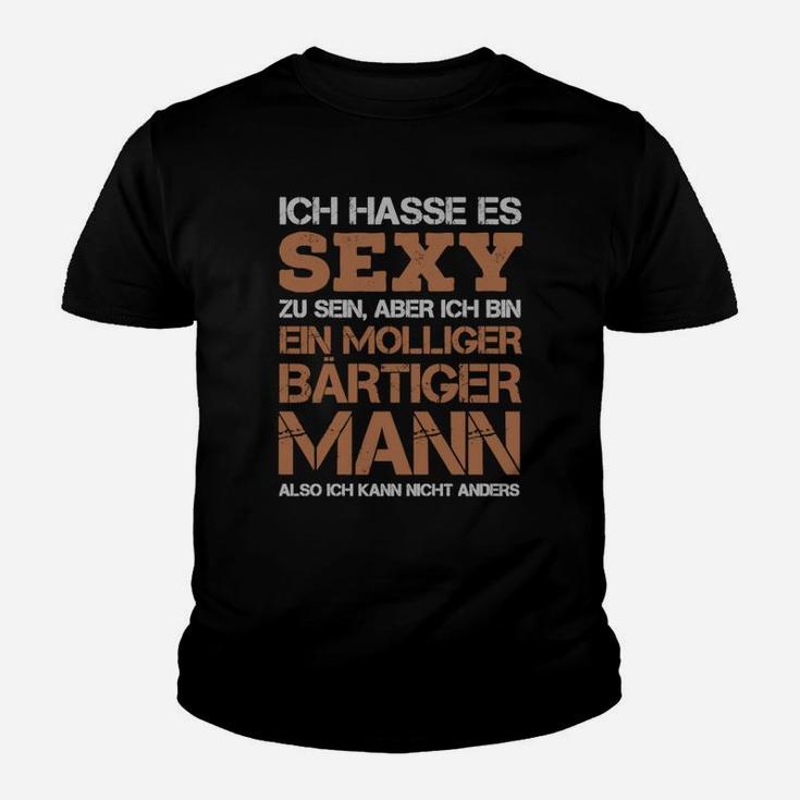 Herren Kinder Tshirt Sexy & Mollig Bärtiger Mann - Humorvolles Design