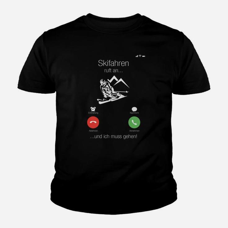 Herren Kinder Tshirt Skiabenteuer Anrufabweisung – Lustiges Design für Skifahrer