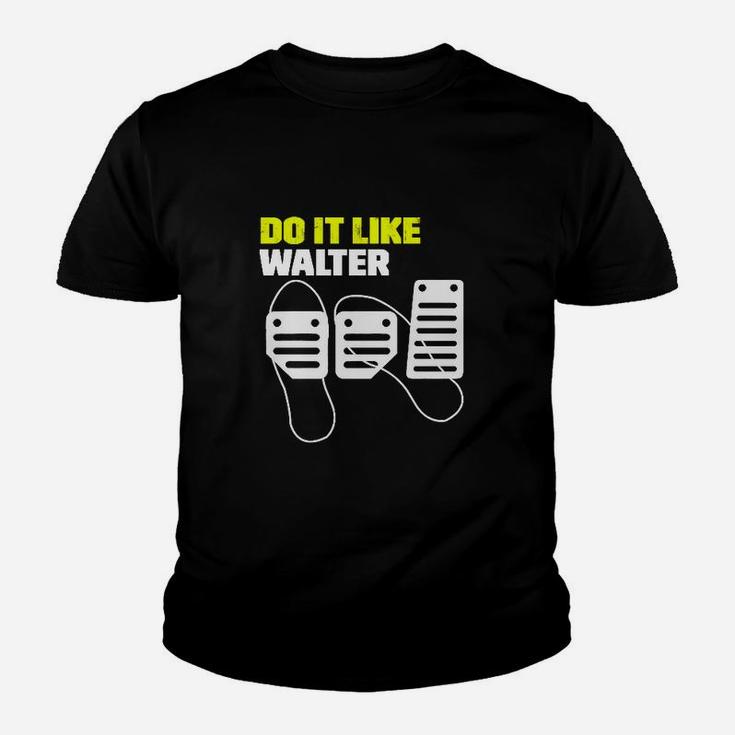 Herren Schwarzes Kinder Tshirt Do it like Walter mit Mikrofon-Design