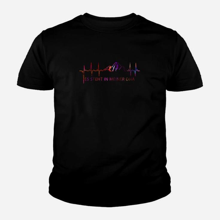 Herzfrequenz Musik-Motiv Kinder Tshirt Schwarz, Kinder Tshirt für Musikliebhaber