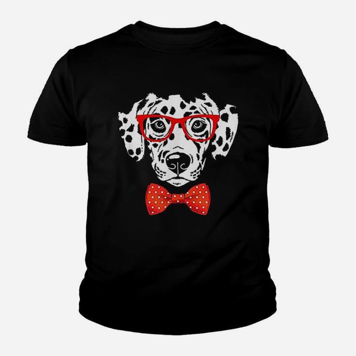 Hipster Dog Dalmatian Wearing Glasses Kid T-Shirt