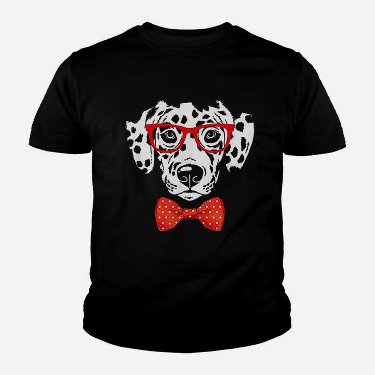 Hipster Dog Dalmatian Wearing Glasses Kid T-Shirt