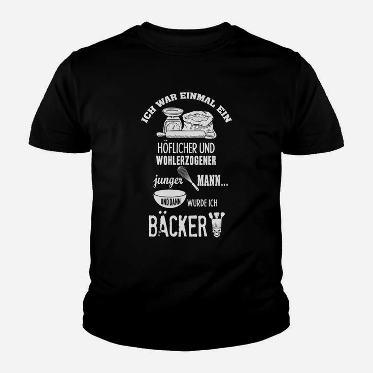 Höflicher Junger Mann Bäcker-Kinder Tshirt, Lustiges Design für Bäcker