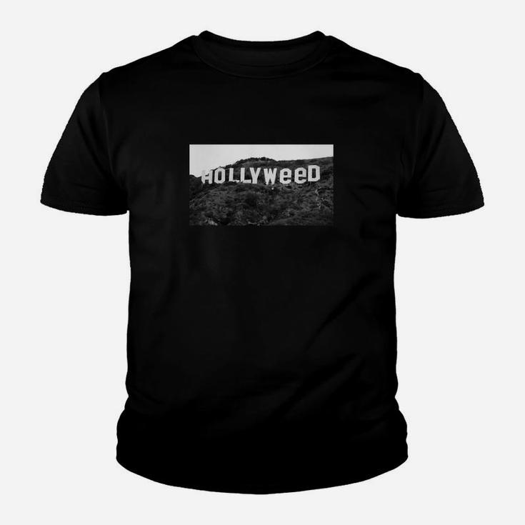Hollyweed Schwarzes Kinder Tshirt, Hollywood Parodie Lustiges Tee