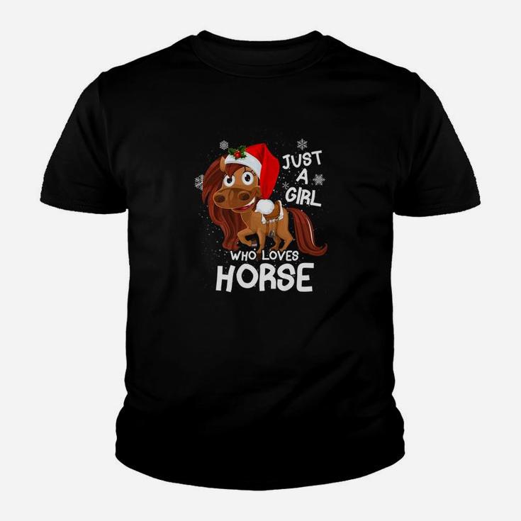 Horse Lover Xmas Gift Just A Girl Who Loves Horse Kid T-Shirt