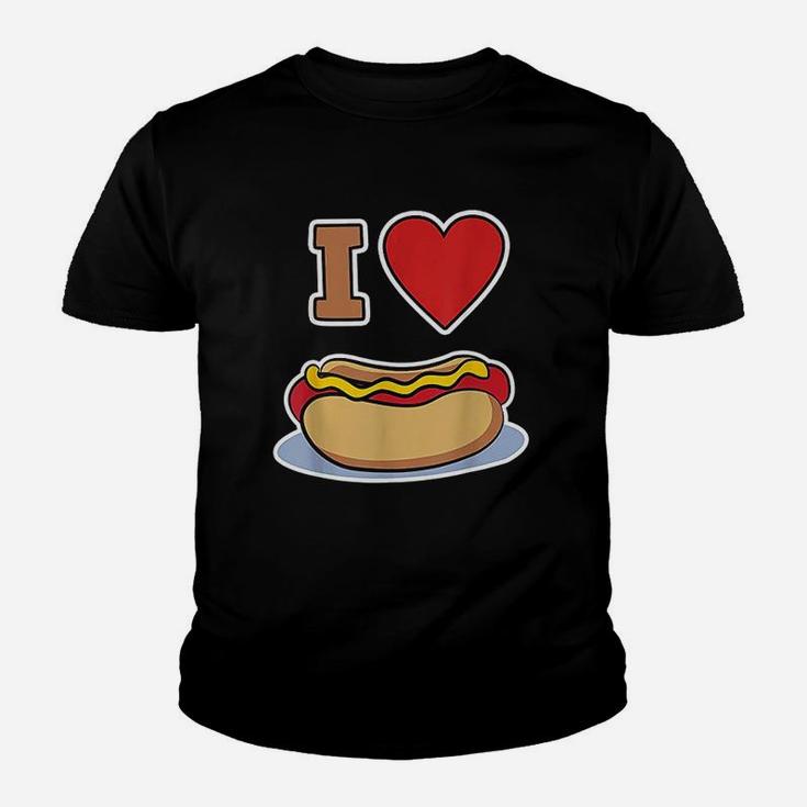 Hot Dog Design I Love Hot Dog Kid T-Shirt
