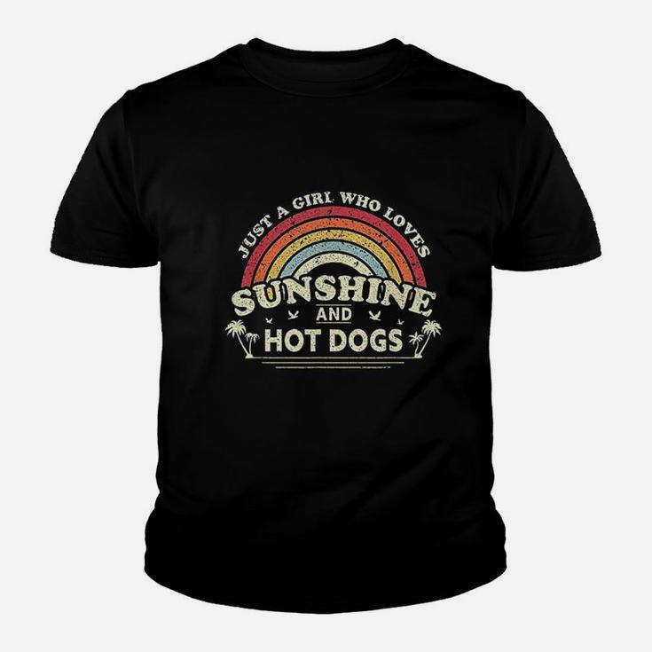 Hot Dog Just A Girl Who Loves Sunshine And Hot Dogs Kid T-Shirt