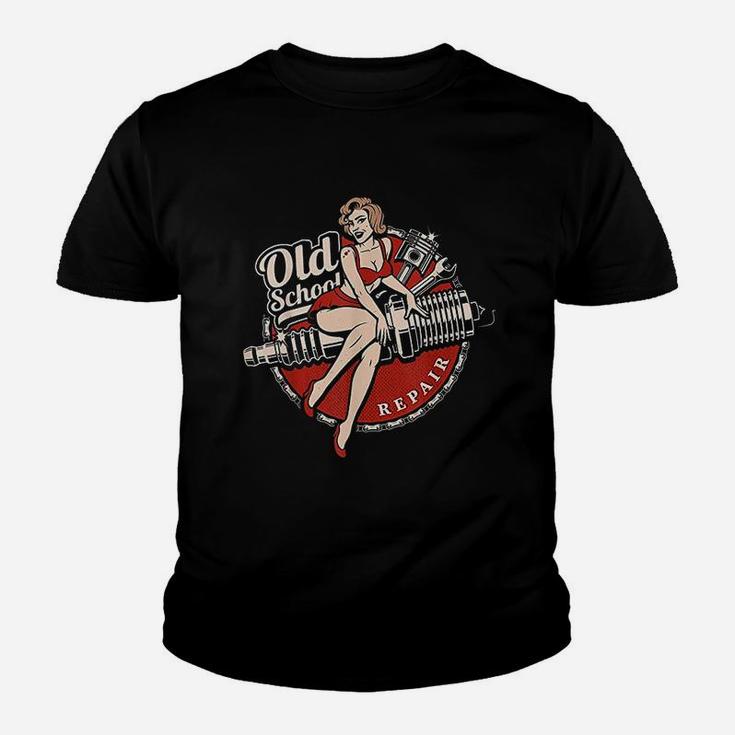 Hot Rod Art Retro Vintage Classic Car Rockabilly Old School Kid T-Shirt