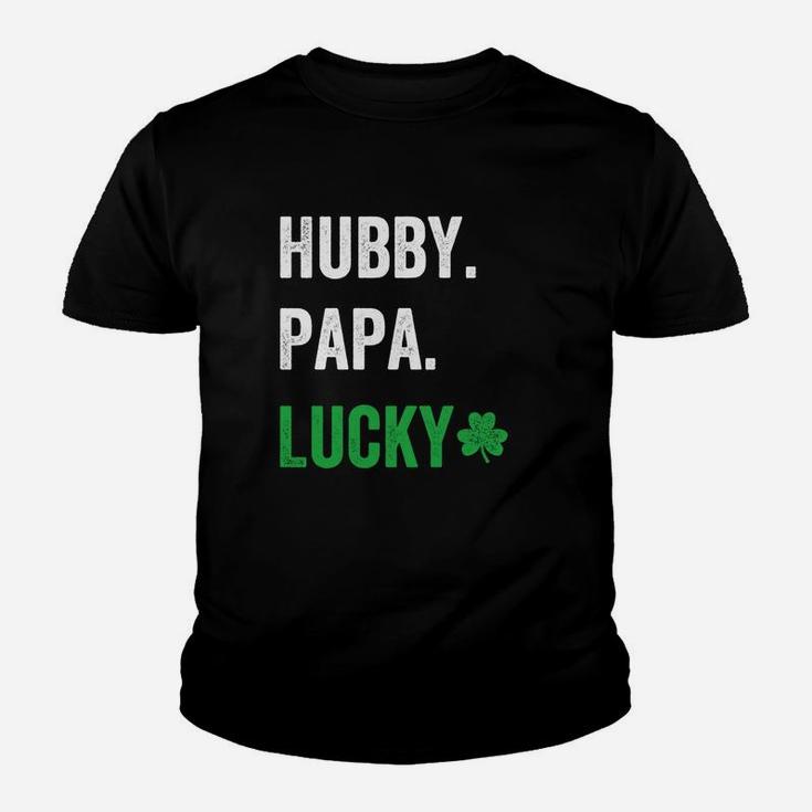 Hubby Papa Lucky Dad St Patricks Day Kid T-Shirt