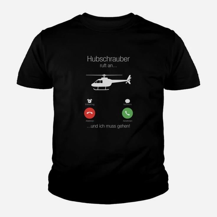 Hubschrauber Ruft an Kinder Tshirt, Lustiges Design für Piloten