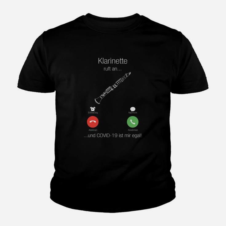 Humorvolles Klarinetten-Kinder Tshirt mit Covid-19 Spruch, Musikliebhaber Tee