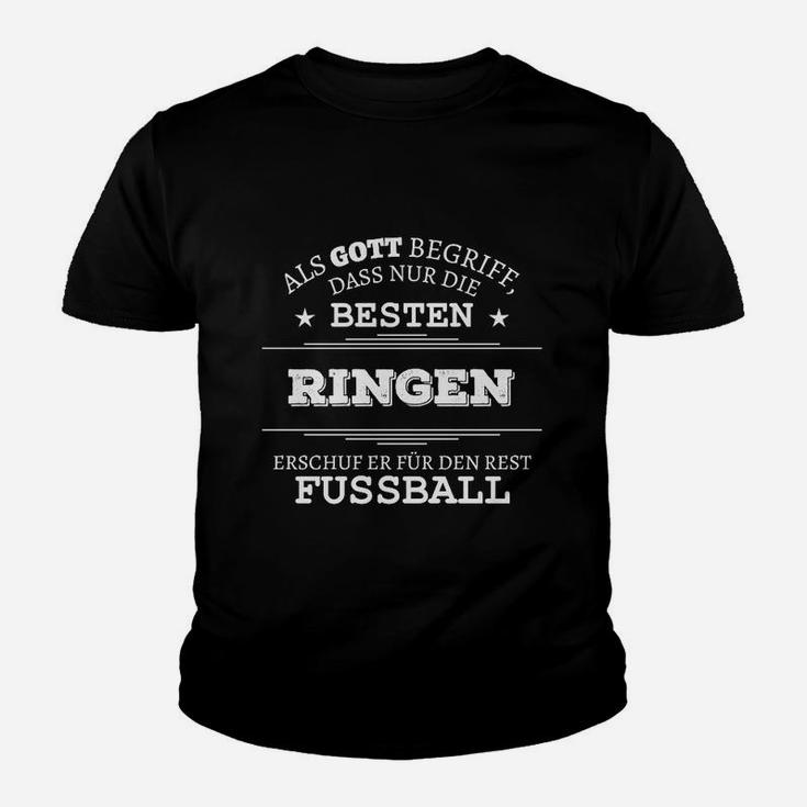 Humorvolles Ringen-Sportler Kinder Tshirt mit Spruch, Schwarzes Design