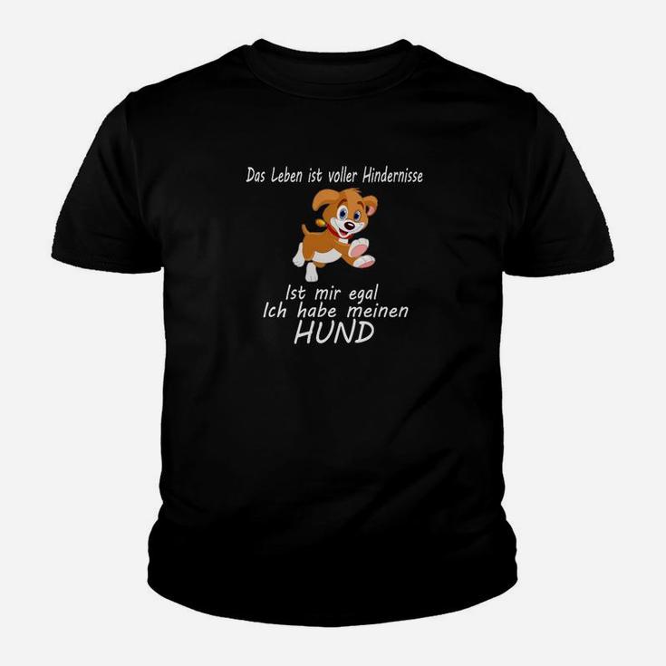 Hunde-Liebhaber Kinder Tshirt Leben voller Hindernisse, mein Hund hilft