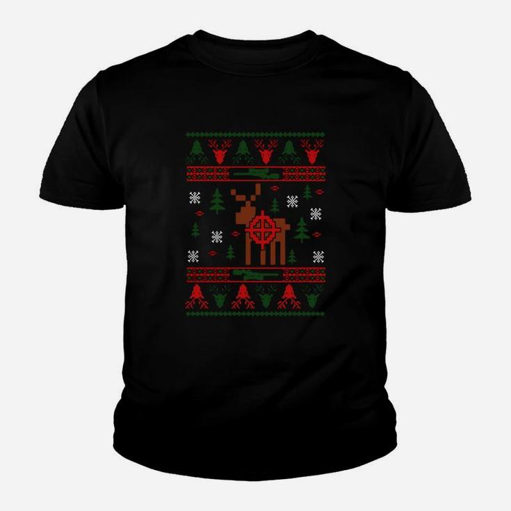 Hunting Ugly Christmas Sweater, Reindeer Hunter T-shirt Kid T-Shirt
