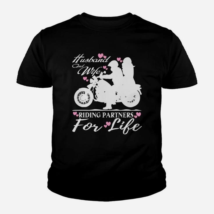 Husband And Wife Riding Partners For Life T Shirt Kid T-Shirt