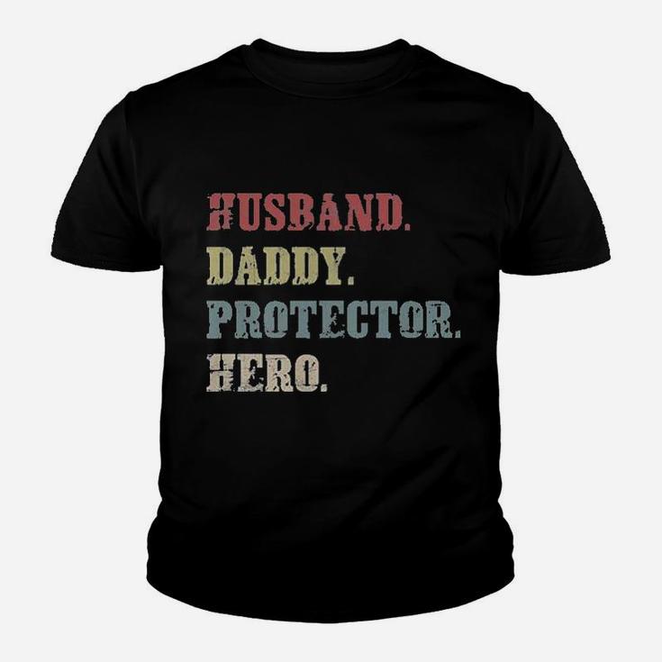 Husband Daddy Protector Hero Cool Vintage 60s 70s 80s Father Dad Kid T-Shirt