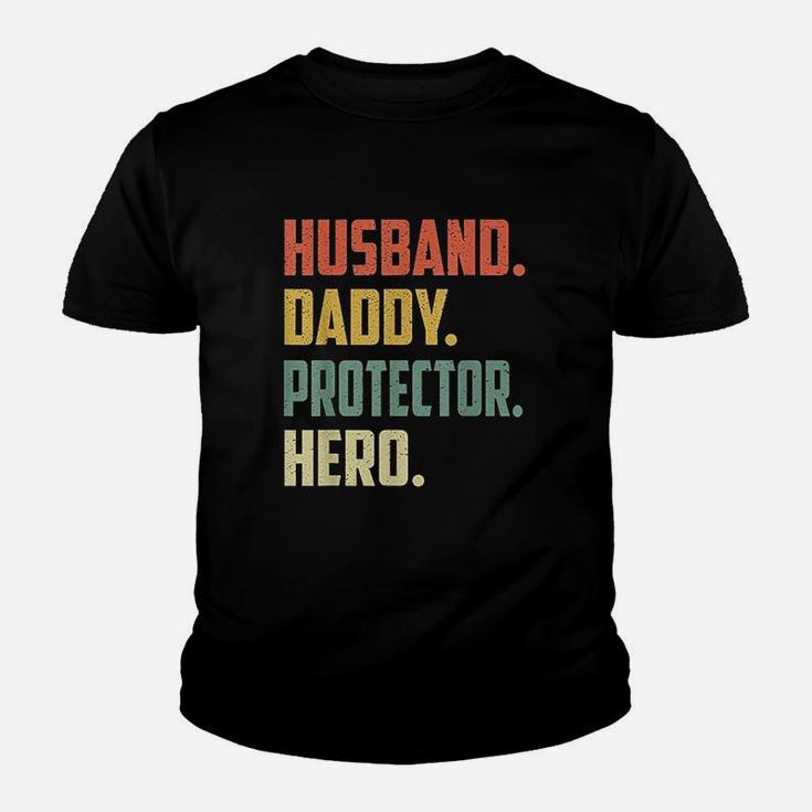 Husband Daddy Protector Hero Vintage Colors Kid T-Shirt