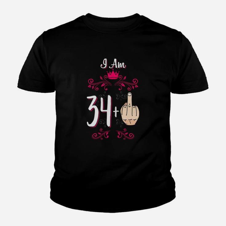 I Am 34 Plus Middle Finger Kid T-Shirt