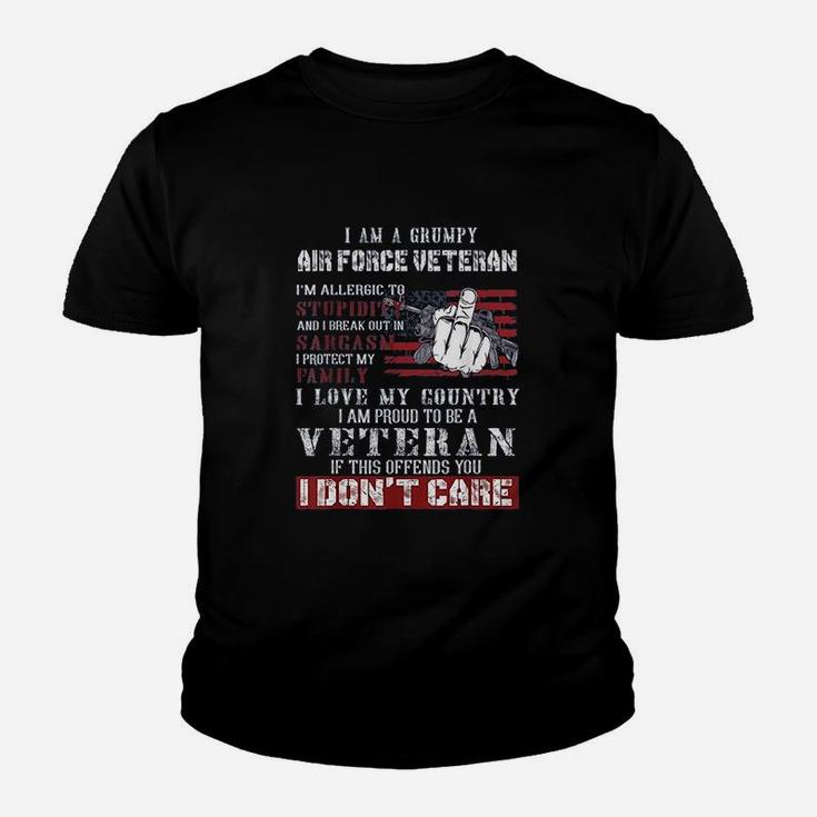 I Am A Grumpy Air Force Veteran Retired Air Force Veteran Kid T-Shirt