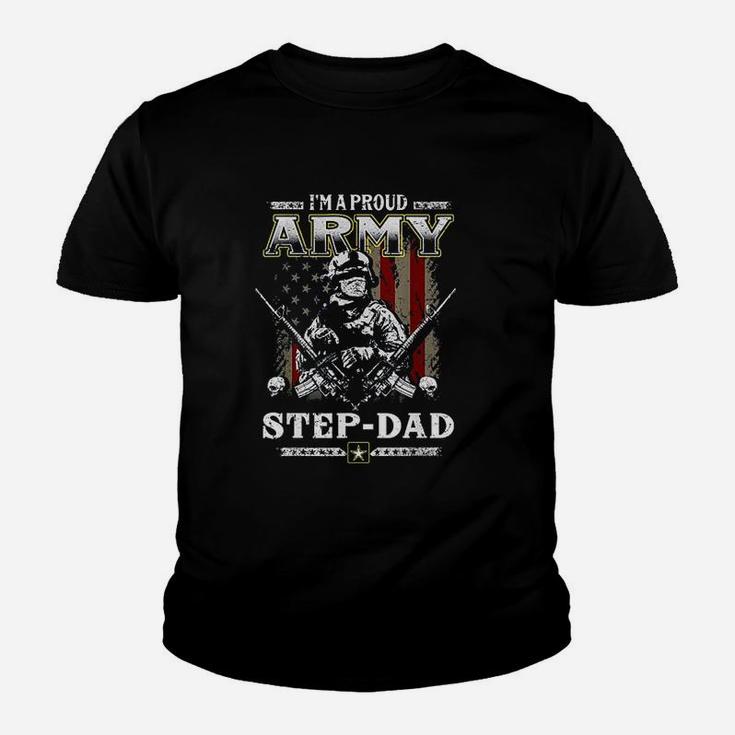I Am A Proud Army Stepdad Veteran Fathers Day Kid T-Shirt